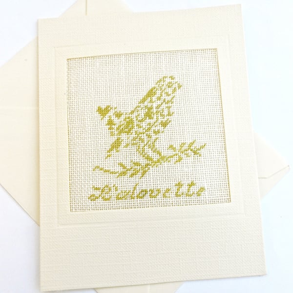 Sale...Alouette..Lark Petit Point Card