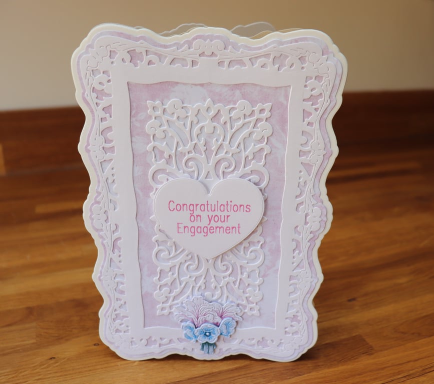 Love Heart Engagement Card. 