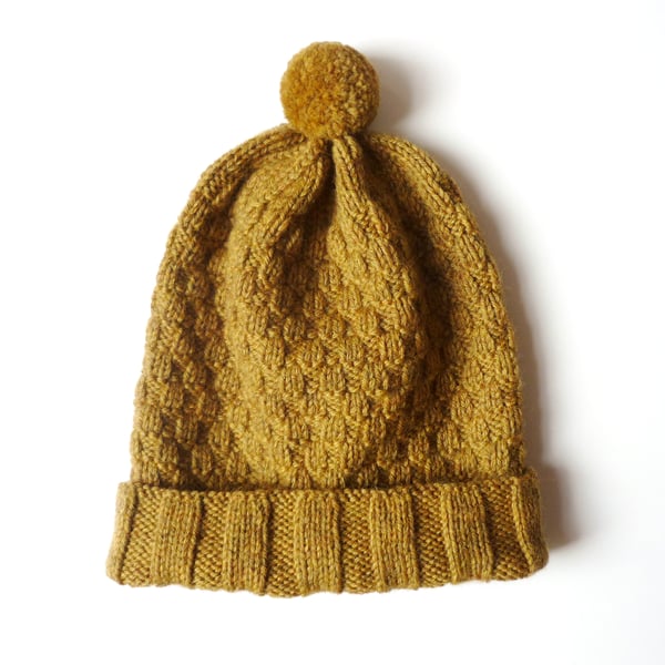 Unisex knitted hat - Peruvian wool beanie - Handmade in Scotland