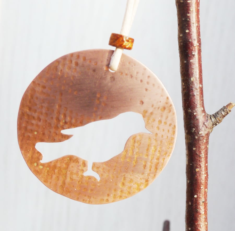 Copper Circular Hanging Bird Decoration