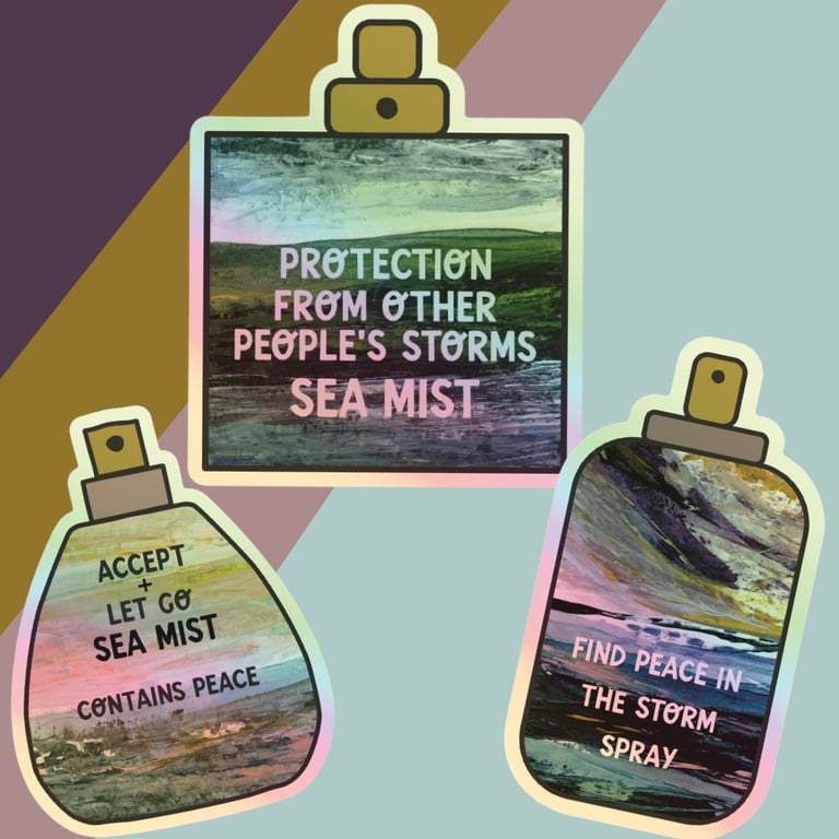 Perfectly Imperfect - Set of 3 Holographic Die Cut Stickers - 247