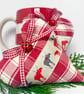 CHRISTMAS SCANDI MOOSE HEART - red windowpane checks - Image 2