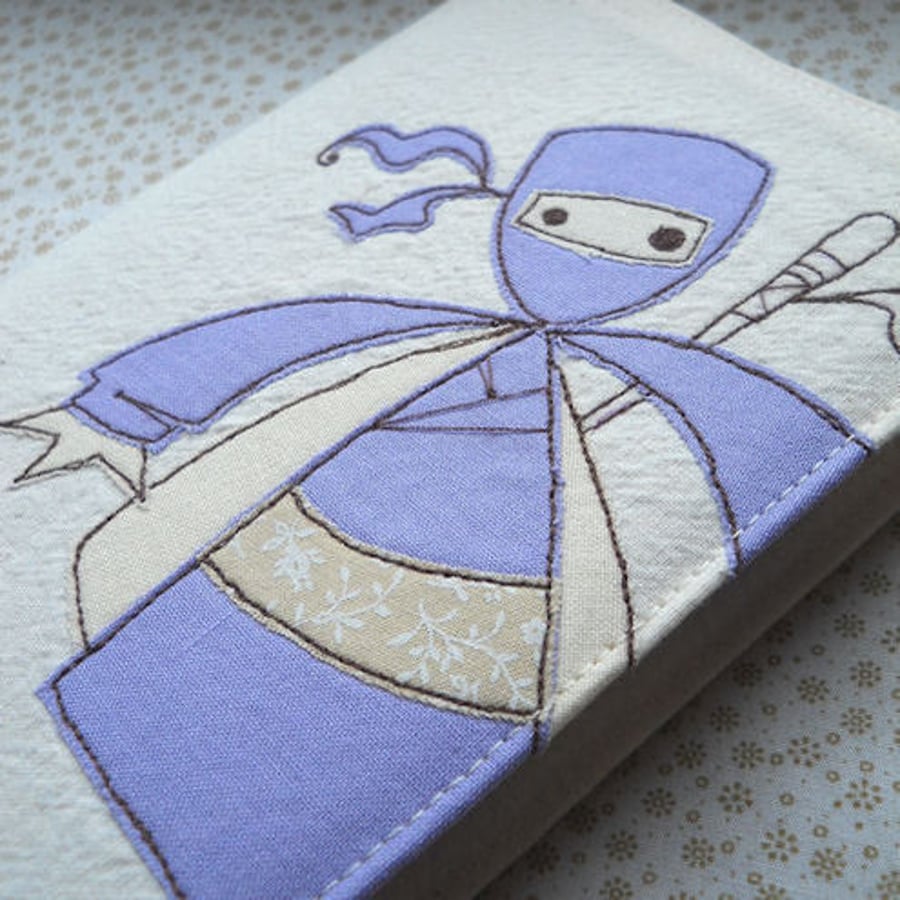embroidered ninja notebook cover - A6 size