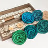 Art deco inspired rose brooch - the jade and turquoise selection