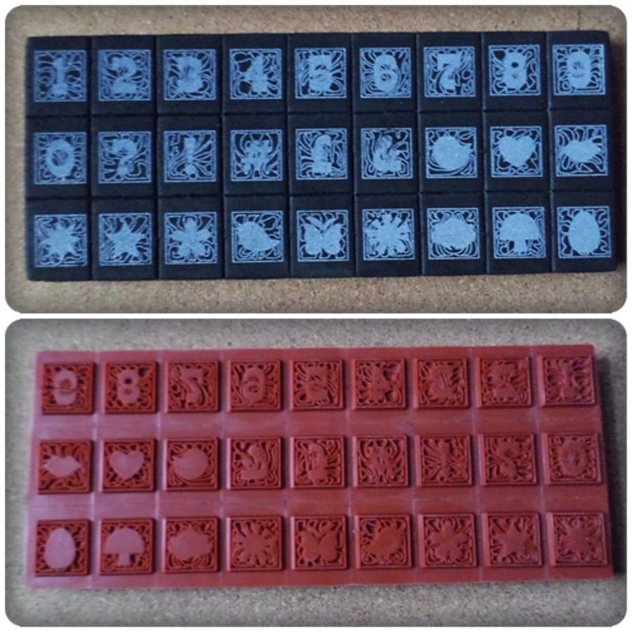 1 x 26pc Numbers & Symbols Stamp Set - 18mm 