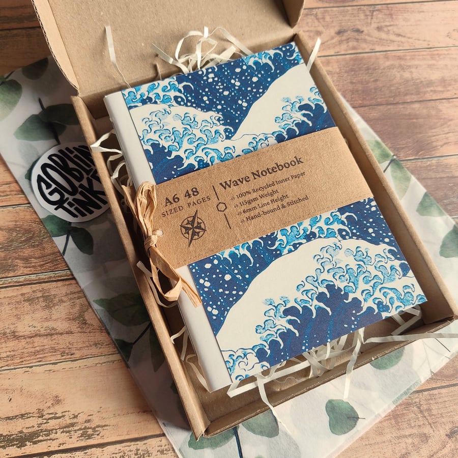 Wave Notebook - Lined - A6
