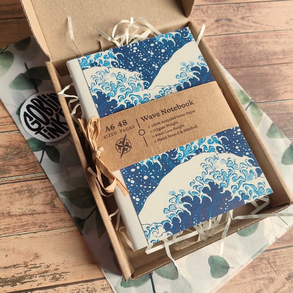 Wave Notebook - Lined - A6