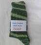 Hand-cranked Knitted Ribbed Wool Socks Size 4 to 5 - Image 5
