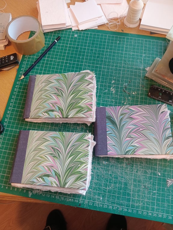 Imperfectly made cotton rag watercolour sketchbook printed marble cover seconds