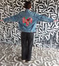Upcycled denim jacket - patchwork heart (medium) - Image 6