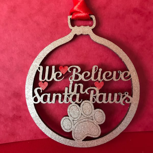 Wood We Belive In Santa Paws