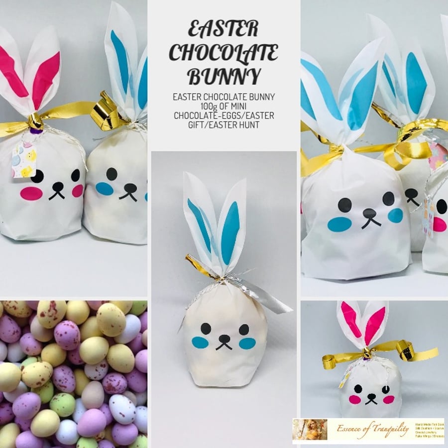 Easter Chocolate Bunny filled with 100g of mini chocolate speckled eggs