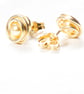 Handmade 14K Gold Filled Small Stud Earrings with Swarovski Pearl - Gold - Image 2