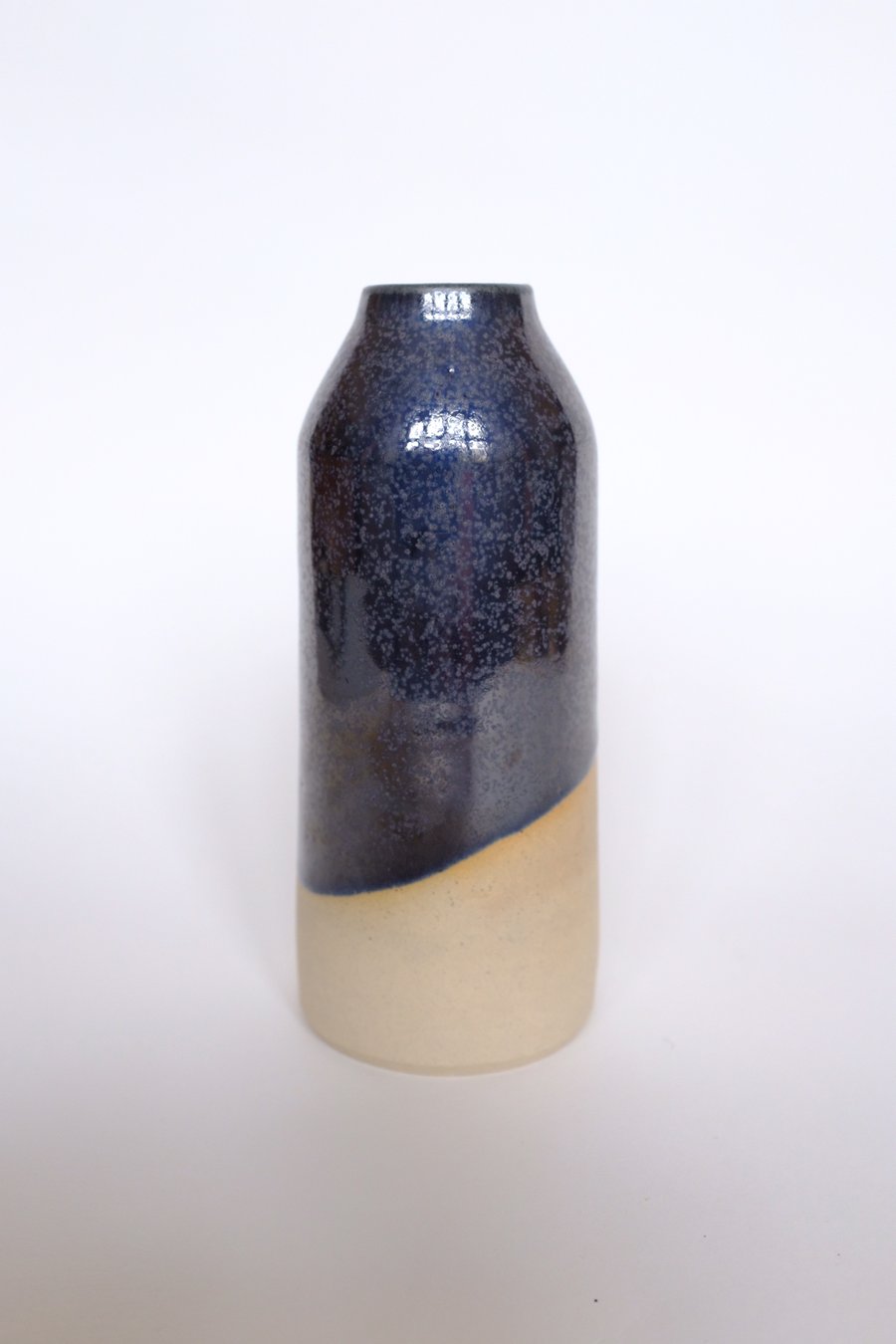 Crystalline black bud vase