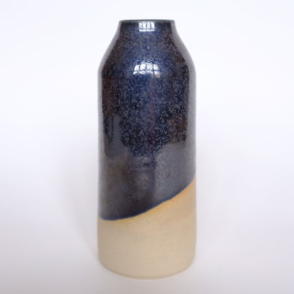 Crystalline black bud vase