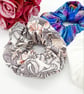 3 large scrunchies,  white satin, blue petal and william morris.   - Image 7