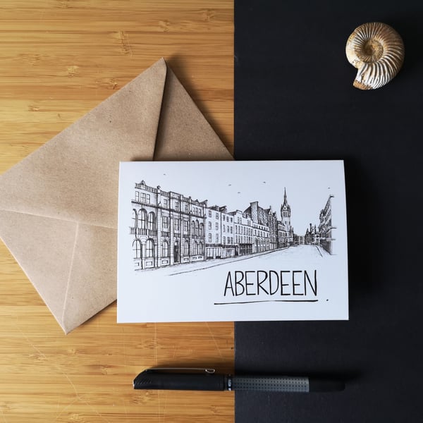 Aberdeen Skyline Greetings Card
