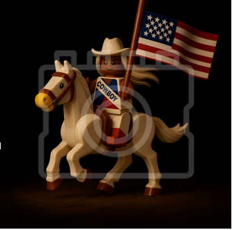 LEGO-Inspired Beyoncé "Cowboy Carter" – 5x5" Mounted Print, Ready to Frame