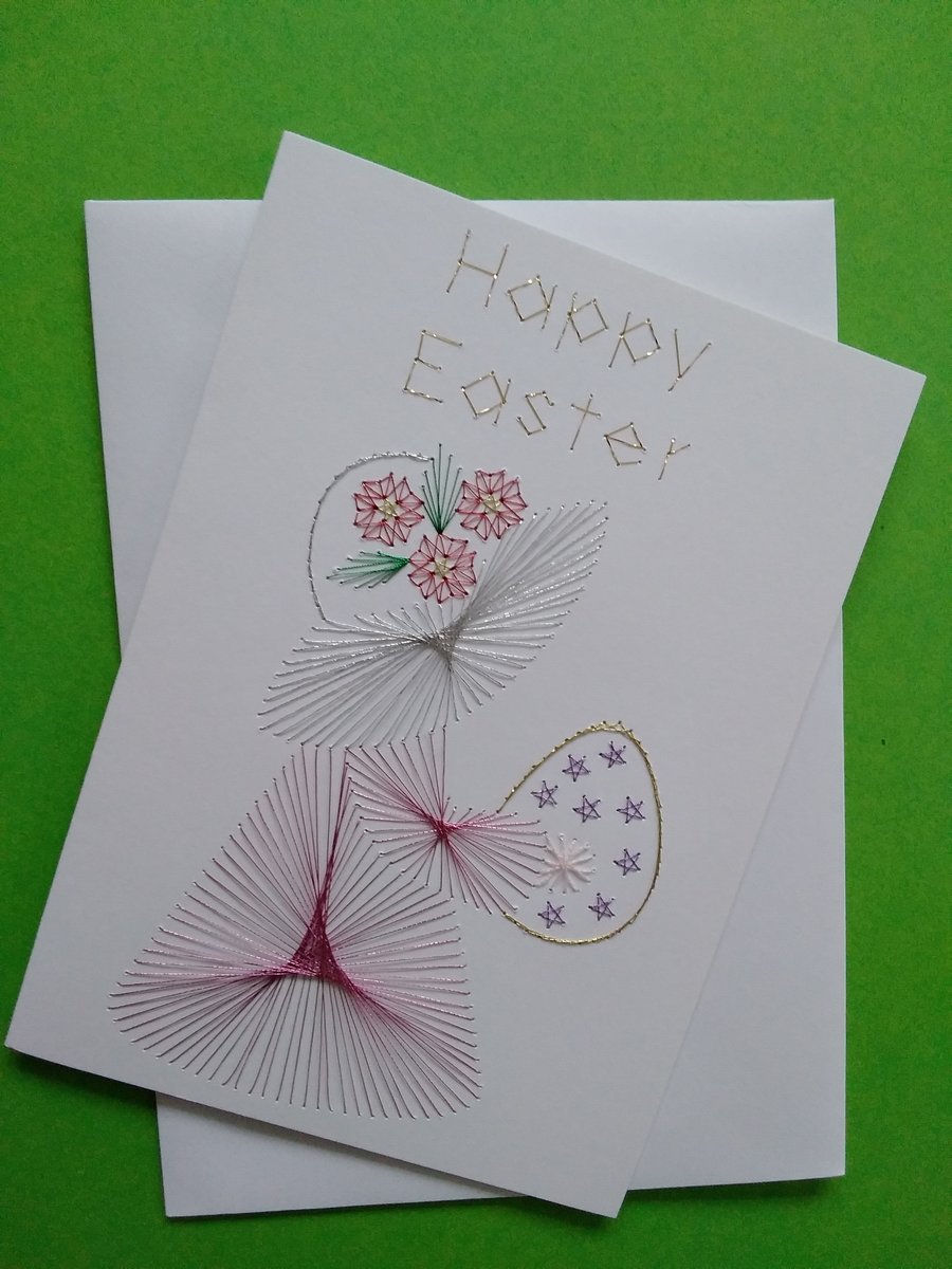 Girl with Easter Egg. Easter Card.