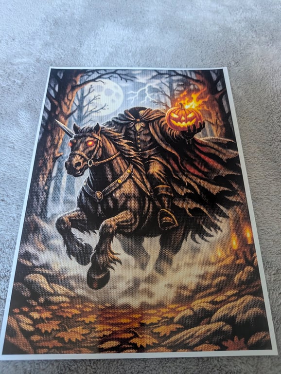 Headless Horseman Knitted design A4 Photo Print 