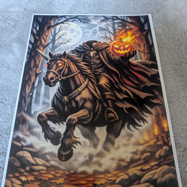 Headless Horseman Knitted design A4 Photo Print 