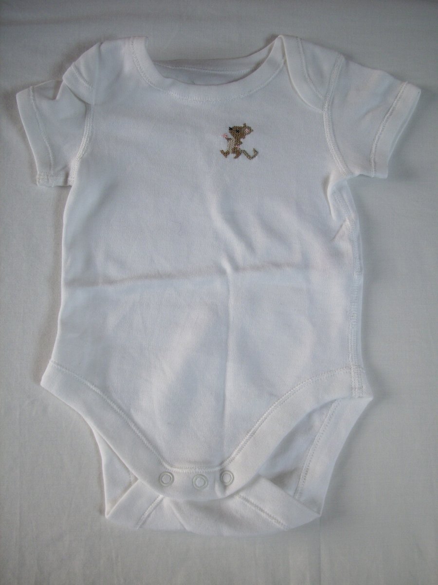 Mouse, vest, age 3-6 months, hand embroidered