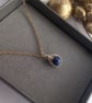 LAPIS LAZULI Necklace Minimalist 14K Gold Filled Pendant September Birthstone - Image 5