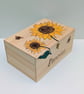 Sunflowers wooden memory box,  keepsake box, pyrography decorative storage  - Image 6