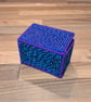 Business card holder - button closure with purple, blue, and green pattern - Image 3