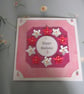 Luxury Birthday Card Pink & White Flowers 3d Effect
