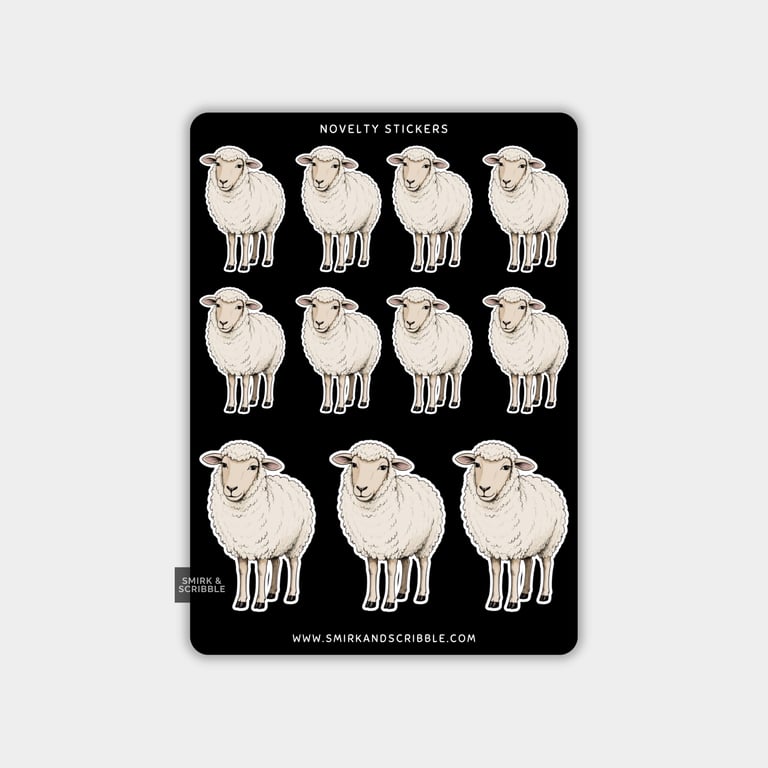Funny Vinyl Sticker Sheet For Adults - Sheep