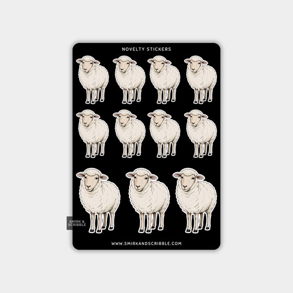 Funny Vinyl Sticker Sheet For Adults - Sheep