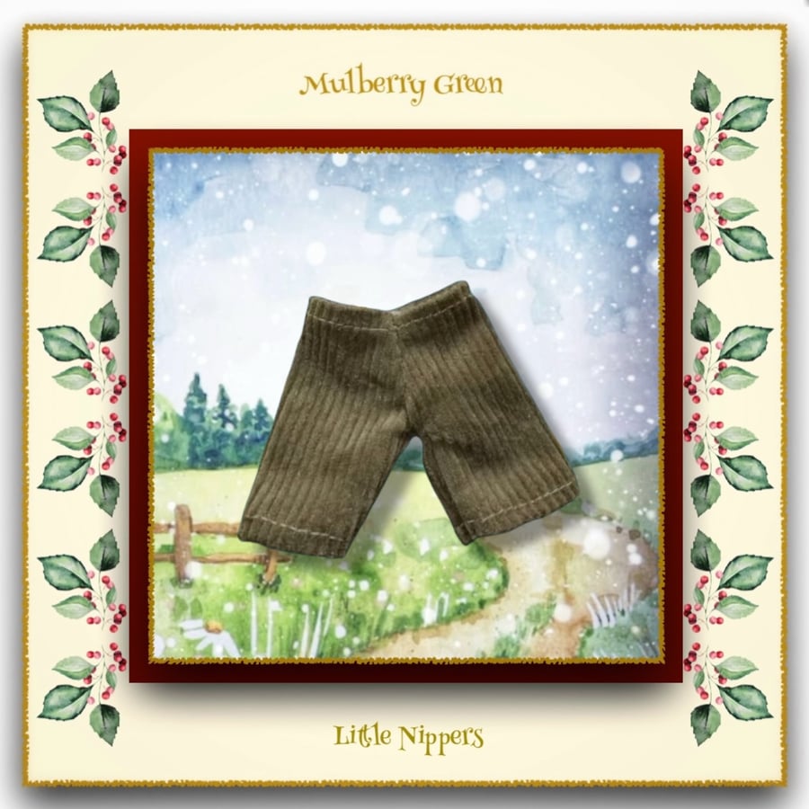 Little Nippers Olive Green Corduroy Trousers 
