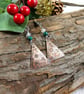 Earrings, Christmas Tree Copper & Chrysocolla Drops - Hypoallergenic Ear Wires