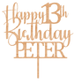 Happy Birthday Cake Topper, Custom Name and Age Cake Topper, 13th Cake Topper