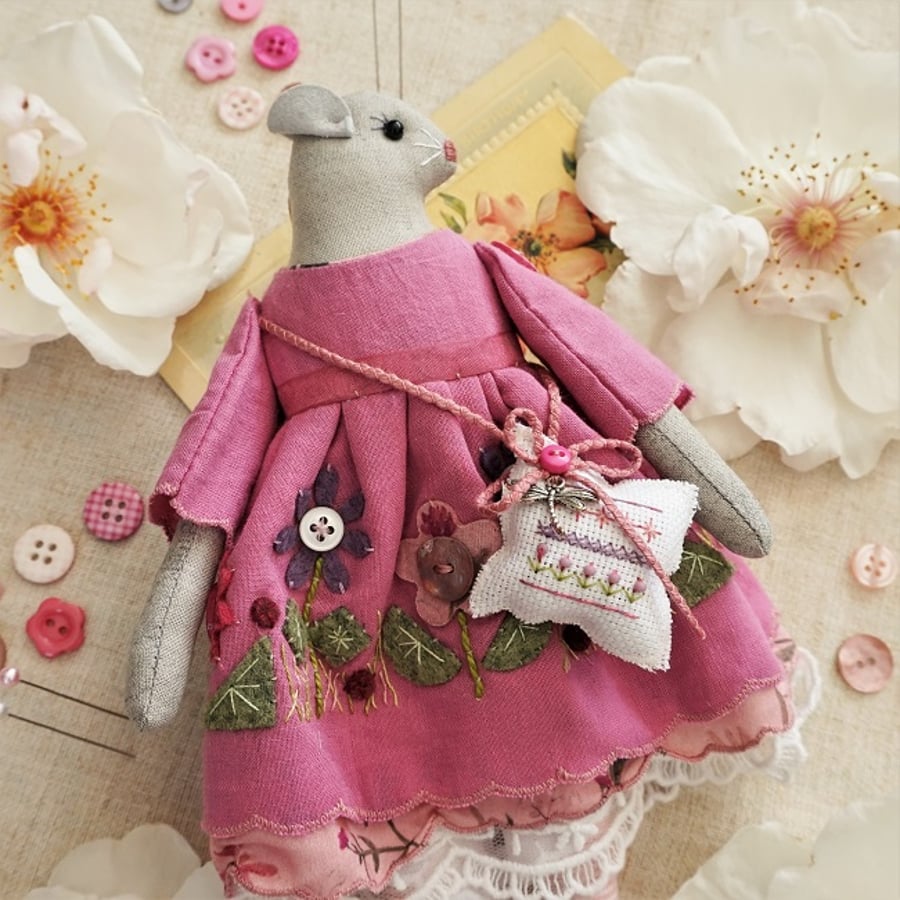 Daeseg, A Grey Mouse in a Summer Meadow Button Dress
