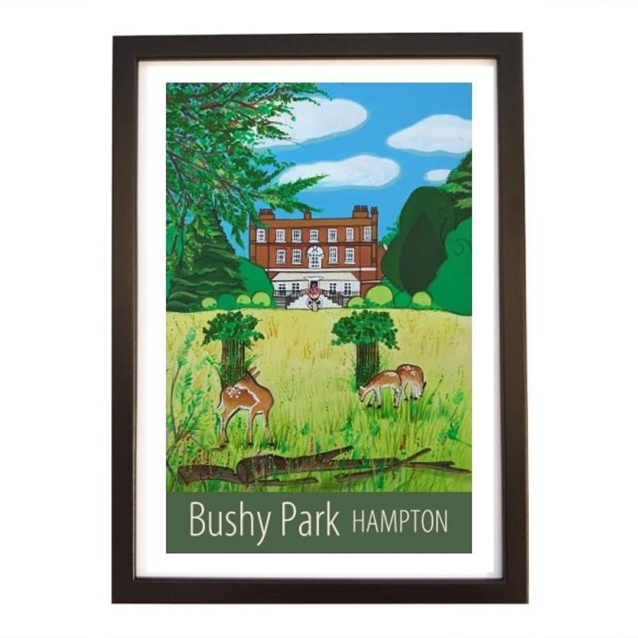 Bushy Park Hampton travel poster print by Susie West