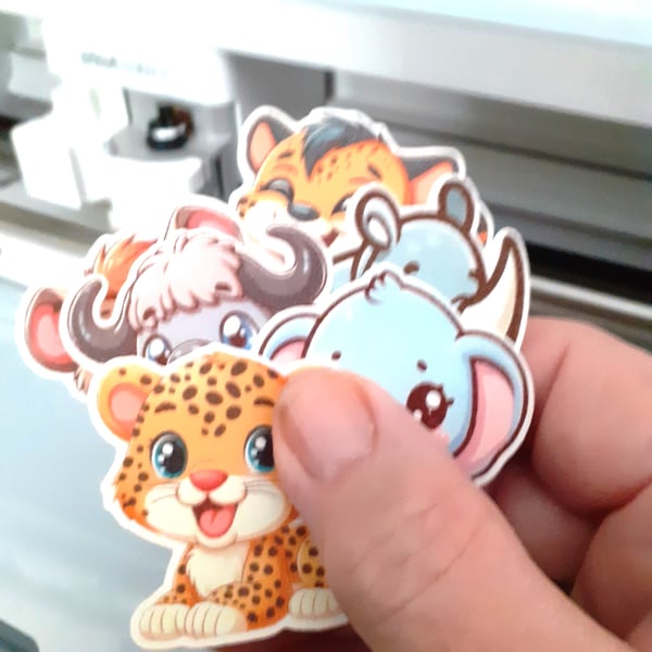 6 Cute and Cuddly Vinyl Animal Stickers for Kids - Stick Them Anywhere!