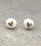 Soul Pebble Studs, gold heart studs, pebble studs, round gold heart studs.  - Image 3