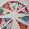 Santa and Friends Bunting on White Binding