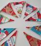 Santa and Friends Bunting on White Binding