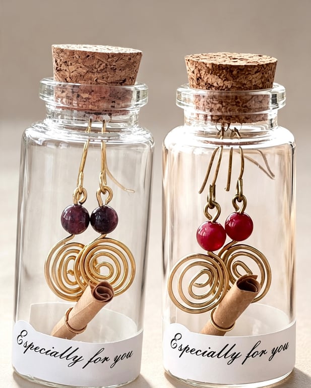 Gemstone Swirl Earrings in a Bottle