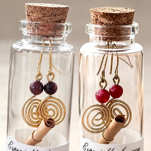 Gemstone Swirl Earrings in a Bottle