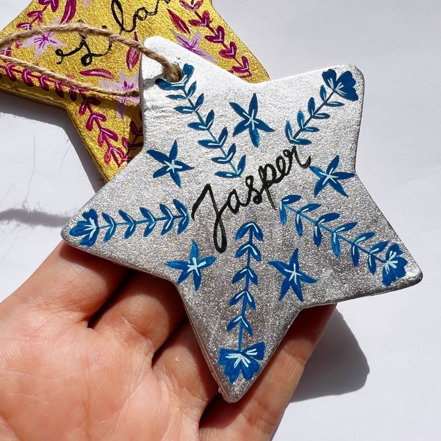 Personalised Christmas Star Ornaments