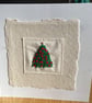 Christmas Tree, hand embroidered Christmas card, recycled card - Image 4