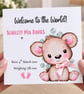 Personalised Baby Girl Welcome Card - Cute Teddy Bear New Baby Card - Image 3