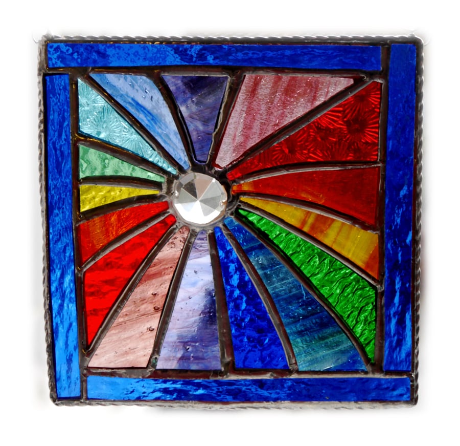 Revolution Stained Glass Suncatcher Rainbow Handmade  005