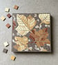 Mosaic Floral Art - Autumn Leaves Mosaic Wall Plaque in Grey - Image 4