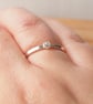White Topaz Sterling Silver Birthstone Ring with April Birthstone - Image 3