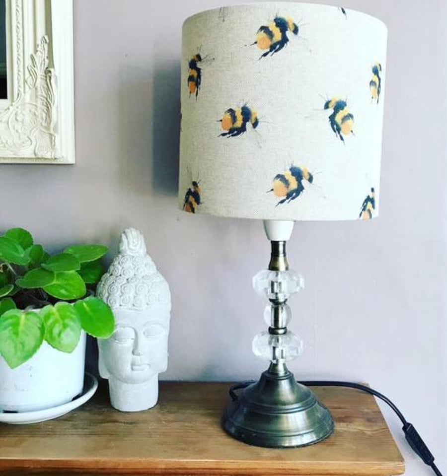 Bumblebee lampshade, bee lampshade, bee lamp, bee light, bumblebee light.